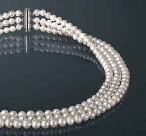 Ожерелье и бусы из жемчуга б075м40бтр: белый пресноводный жемчуг, ювелирный сплав