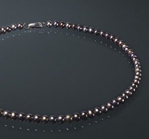 Ожерелье из жемчуга ч065в40б: чёрный пресноводный жемчуг, ювелирный сплав